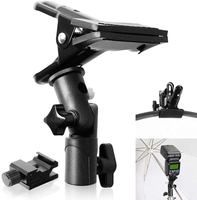 "Abrazadera reflectora de fotografía Selens Speedlite Soporte para zapatos calientes con 1/4"