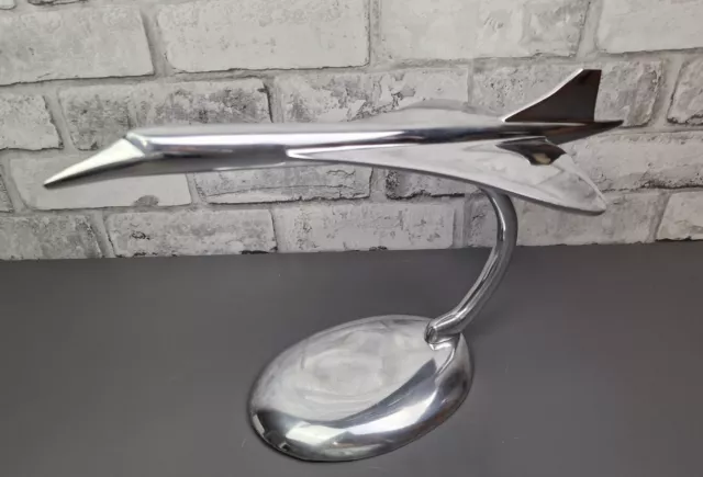 Concorde Chromed Ornament, Deco Desk, Man Cave, New, Unusual, Areoplane Model.