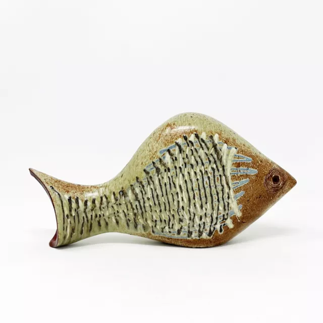 Sara Young Pottery Fish Sculpture Vintage Mid Century Studio Art Pottery USA