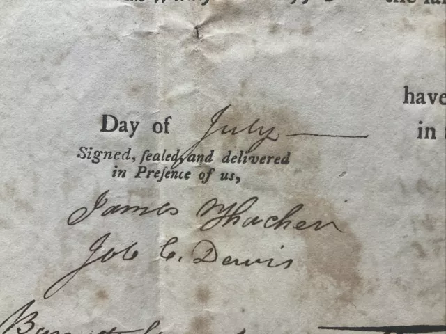Revolutionary War JAMES THACHER Barnstable Massachusetts Document Signed 1821
