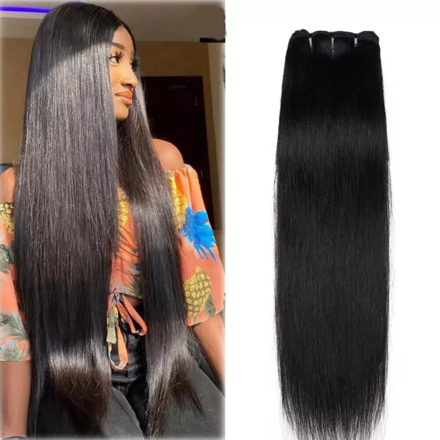 Silky Straight Bundles Weft Virgin Human Hair Extensions THICK Weave 14" & 18"