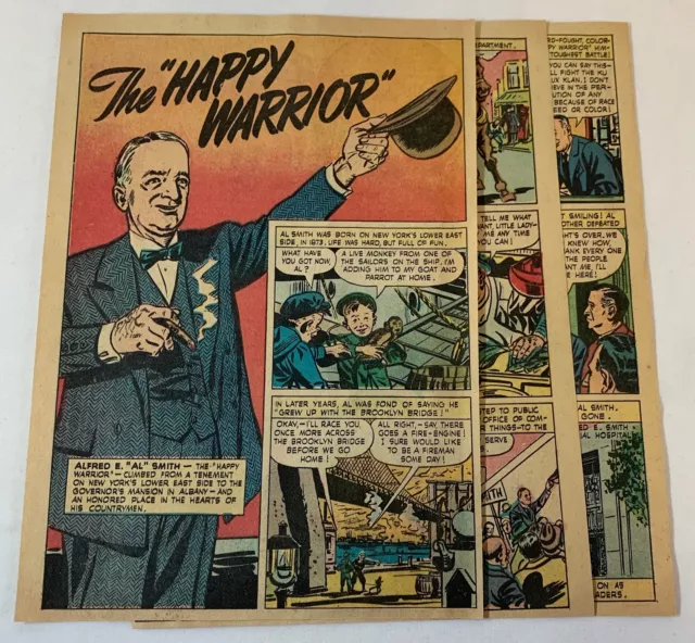 1948 Quattro Pagina Cartoon Story ~ Al Smith Buon Warrior Ny Democratica