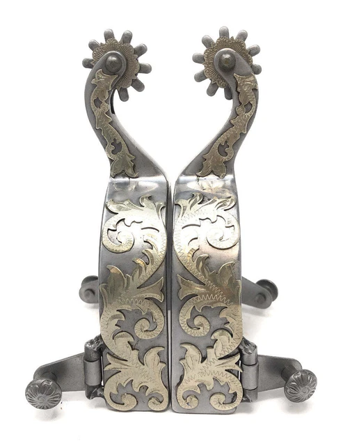 AJ Tack Sweet Iron Western Engraved Spurs - Mens 3