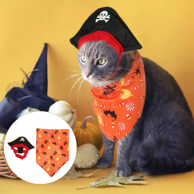Katzen-Halloween-Kostüme Katzenmütze Schal Klein Halloween-Haustierkostüm