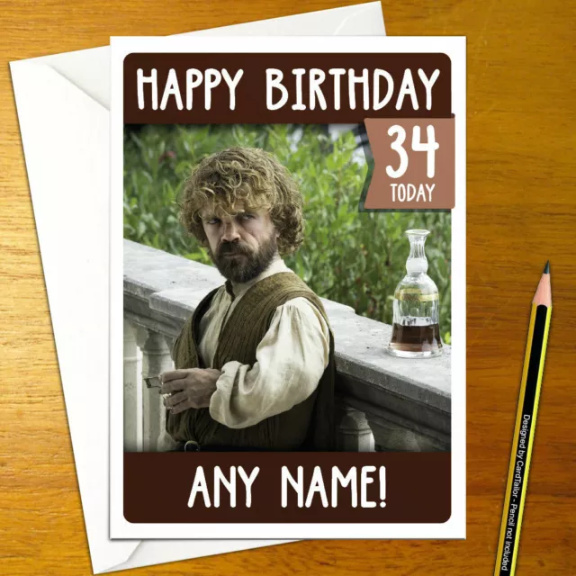 TYRION LANNISTER - Boobies & Wine Game of Thrones - Happy Birthday Card -  A5388 £3.25 - PicClick UK