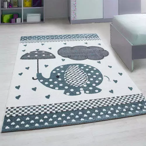 Children's room short pile carpet elephants flat pile children's carpet