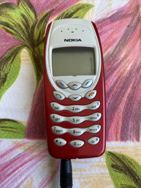 Ancien Téléphone Portable Nokia 3410 Rouge Avec Chargeur Fonctionne