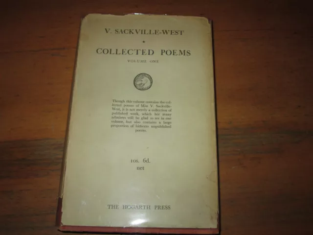 Vida Sackville-West COLLECTED POEMS Hogarth Press First Edition in jacket 1933