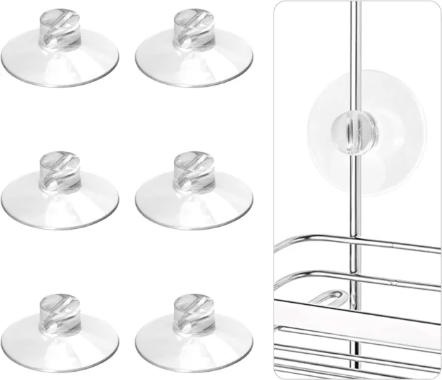 6 Pack Shower Caddy Connectors Suction Cups without Hooks for Bathroom
