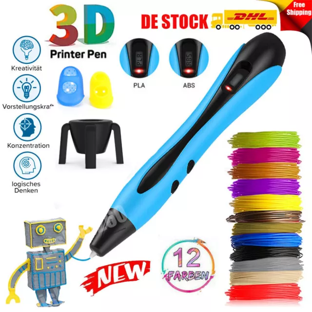 3D Stifte Set 3D-Druck-Stift mit 12 Farben 120ft PLA-Filament 3D Pen DIY Kinder