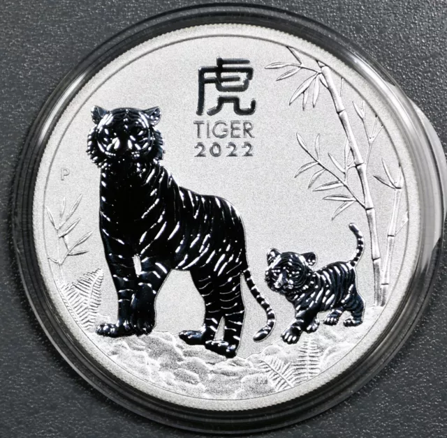 AUSTRALIA 2022-P $1 YEAR OF THE TIGER LUNAR Perth Mint 1 oz 9999 SILVER RD A7714