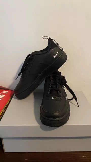 NIKE AIR FORCE 1 LV8 Utility GS Overbranding Black AR1708-001 Size 5.5Y  B-Grade $109.99 - PicClick