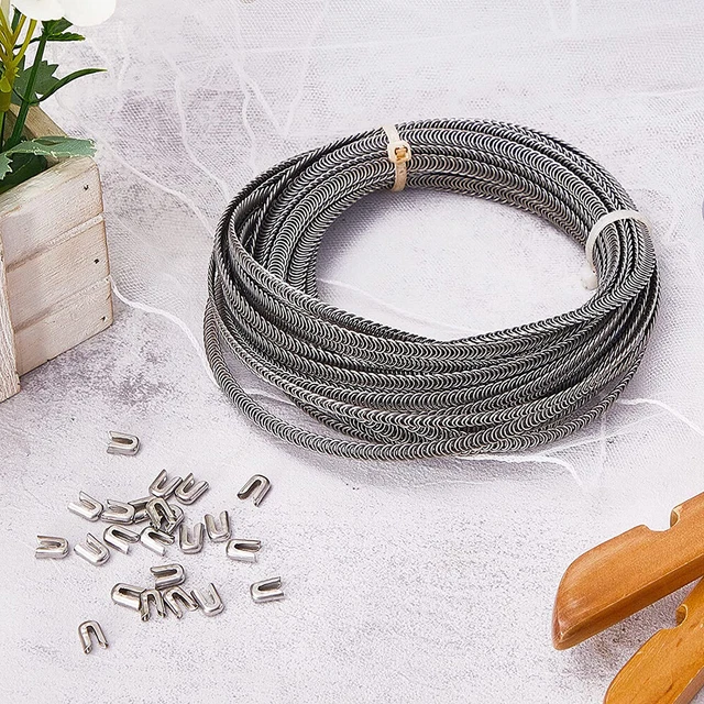 20CM/10M Corset Boning Spiral Steel Metal Boning Precut & 5MM Caps Tip Supplies
