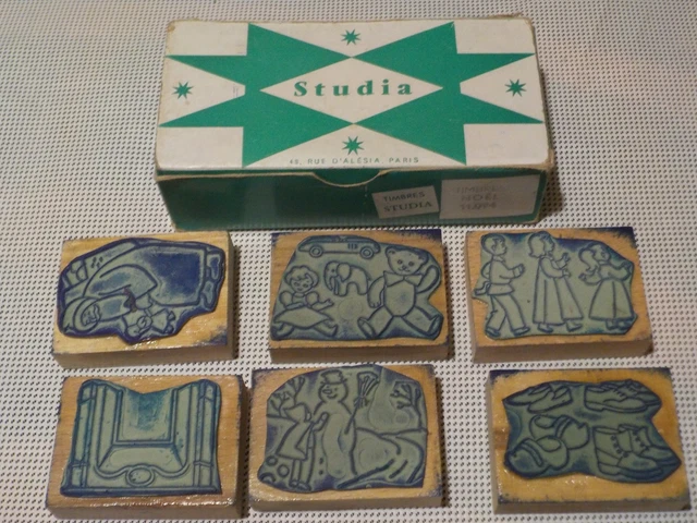 Ancien Tampon en Bois de Broderie Monogramme Lettre
