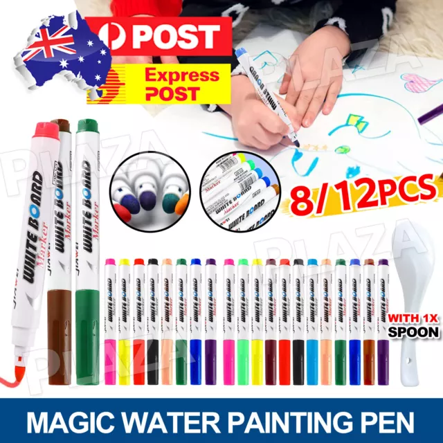 8-12 color Magical Water Painting Pen Magic Doodle Drawing Pens(with SPOON)