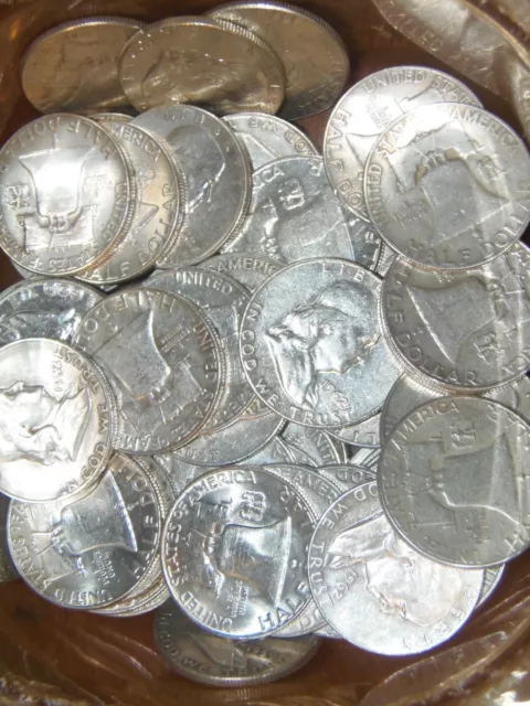 (1) 1950-1963 Franklin Half Dollar. 90% Silver  FREE  SHIPPING. (dw-10)