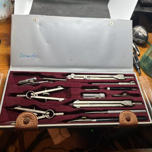 Vintage Tacro Drafting Kit Set Compass Tool #3663 with Case Made in Germany  