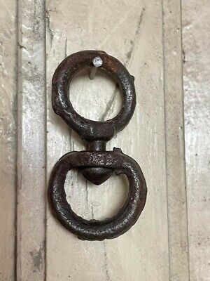 Old Vintage Rare Unique Handmade Rustic Iron Swivel / Ring Hook Multipurpose Use