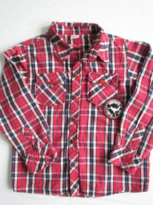 Cacharel Boys Langarm Hemd kariert button down mit Logo Stickerei gr.140 196 