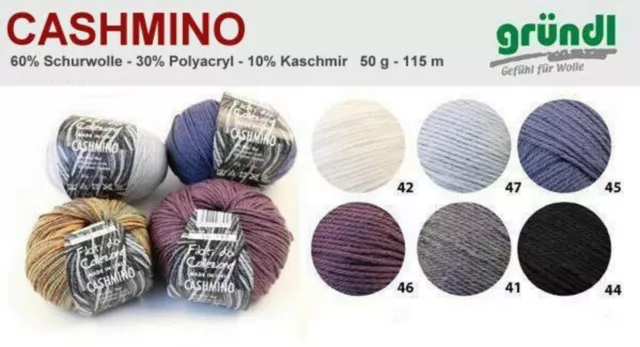 50g CASHMINO WOLLE KASCHMIR CASHMERE Baby-Wolle CASHWOOL Schurwolle Strickwolle