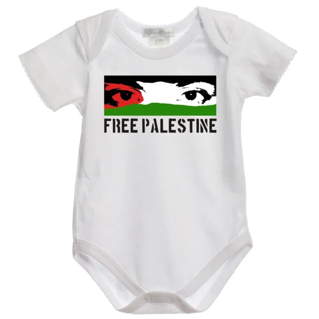 J245 body Bimbo Free Palestina Bambino 100% cotone Bimba