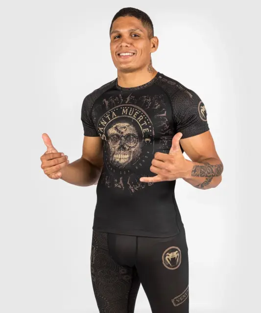 Venum Santa Muerte Dark Side - Rashguard Short Sleeves - Black/Brown