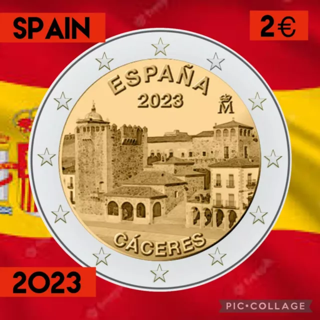 Spanien 🙂 Münze 2€ Euro 2023 Jagdgebäude Kirche historische alte Stadtmauer
