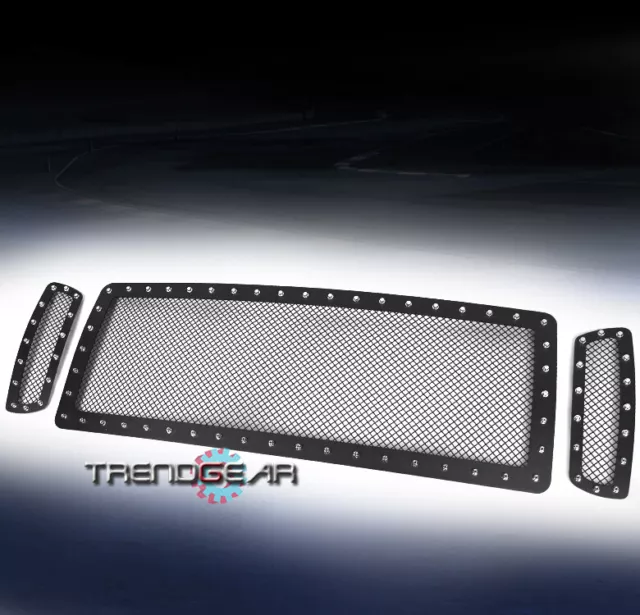 05-07 Ford Excursion/F250/F350 Superduty Upper Rivet Stainless Mesh Grille Black