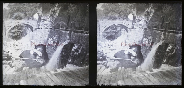 France Barrage Montagne c1940 Photo NEGATIVE Plaque de verre Stereo Vintage V2n