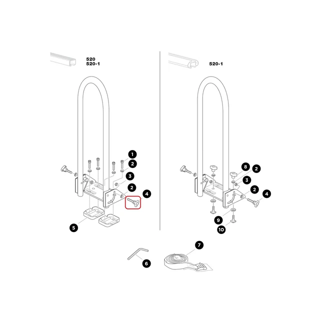 Vite di supporto Thule M6 (545) per supporto kayak 30366