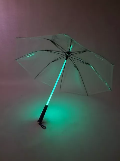 Leuchtender Regenschirm, LED-Regenschirm mit Taschenlampe, transparenter