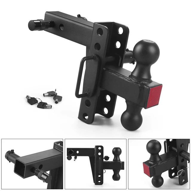 TRAILER HITCH TOW Receiver 2" Adjustable Channel Style Dual Ball 6inch ...