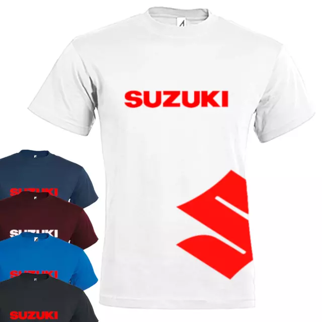 Tshirt Uomo in cotone Maglietta Suzuki estiva a manica corta con stampa