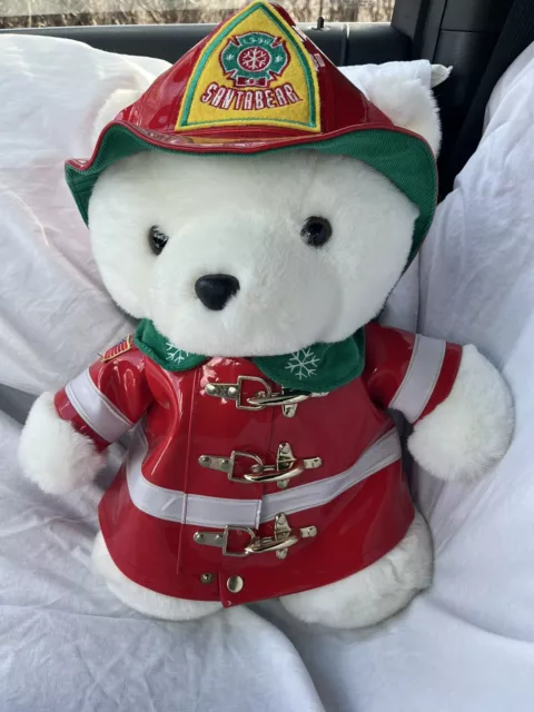 Vtg Dayton Hudson Marshall Fields Plush SANTA BEAR Fireman Fire Fighter 1996