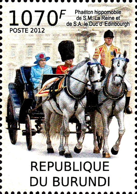 Burundi postfrisch MNH Kutsche Pferd Tier Königin Elisabeth II 2 Monarchie Adel