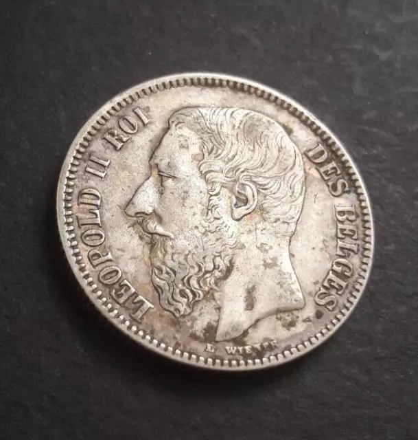 Monnaie Belgique - 2 francs argent 1868 /Leopold II/ TTB