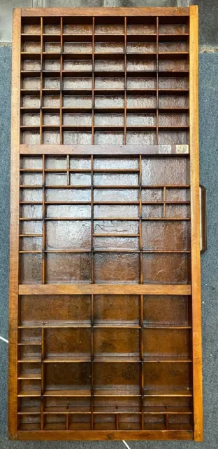 Antique Wooden Type Case Drawer Wall Display Rack Letterpress Vintage#14