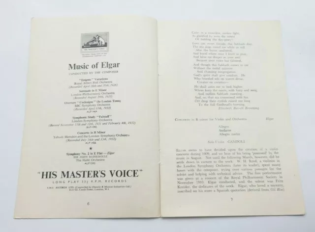 63rd  BBC Proms Royal Albert Hall 15th August 1957 Programme 3