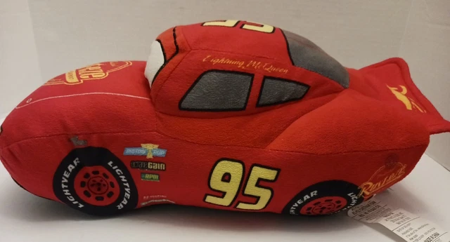 Stuffed Racing Car DISNEY'S CARS 3 Lightning McQueen Large Rust-Eze Stuffed Plush Red Race ...