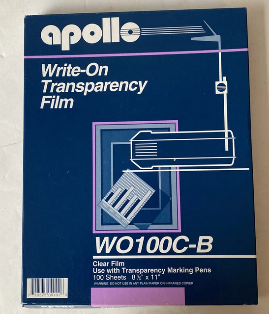 Apollo Write-On Transparency Film, 100 Sheets, Film