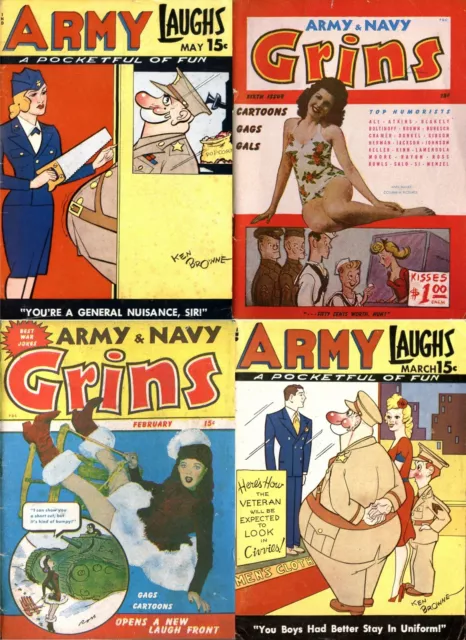 Army & Navy Grins Laughs Jokes Fun Risqué Racy - 12 Old Magazines on DVD
