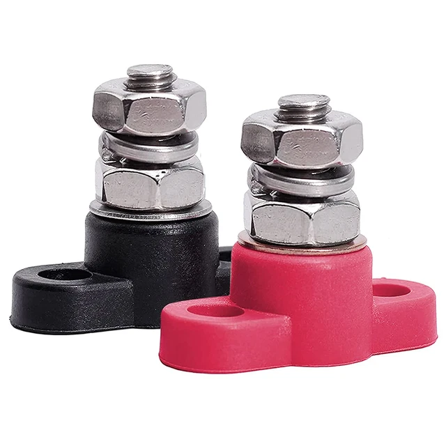 3/8 Stud Battery Posts Power Distribution Kit - Red/Black