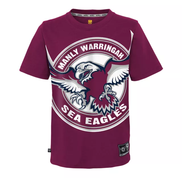 NRL Manly Sea Eagles Men's Graphic Supporter T-Shirt - Sizes S - 2XL