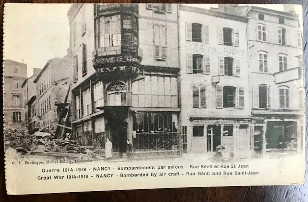 FRANCE~1914  NANCY ~ Rue Benet et Saint Jean ~ WWI  BOMBING OF CITY