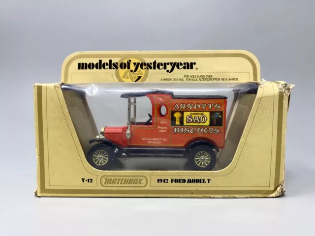 Matchbox Yesteryear Arnott's Biscuits Y12 Ford Model T Van Double Labels Boxed