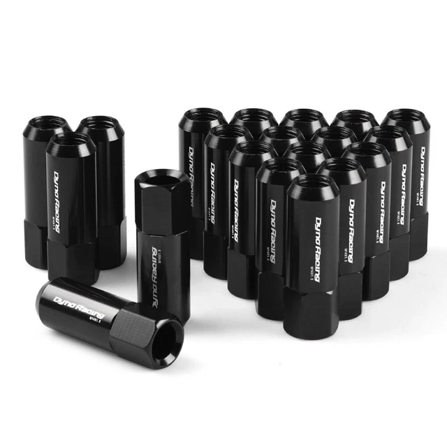 20pcs Racing Lug Nuts M14x1.5 Car Wheel Rims Extender Tuner Black Aluminum 60mm