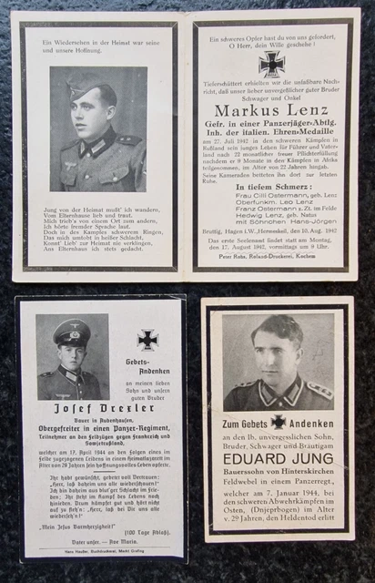 Sterbebild Konvolut Panzerjäger 1942 - 1944 ital. Ehren Med.