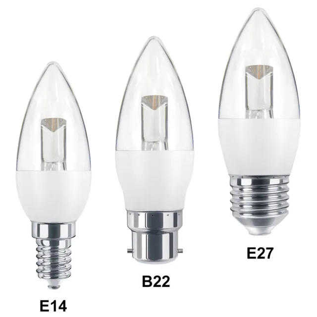 2 x 5W LED Durchsichtige Kerze Glühbirne E14 B22 E27 nur £5,99 Lieferung