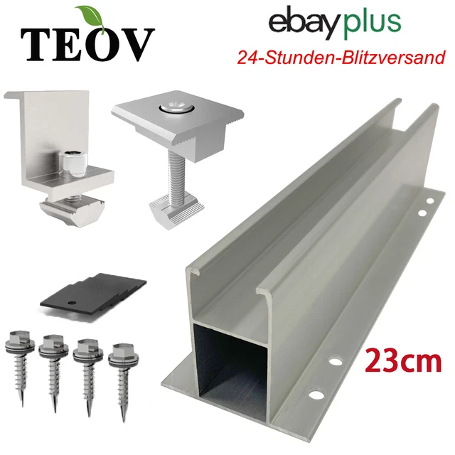 SOLAR MODULES ALUMINIUM profile bracket trapezoidal plate flat roof PV ...