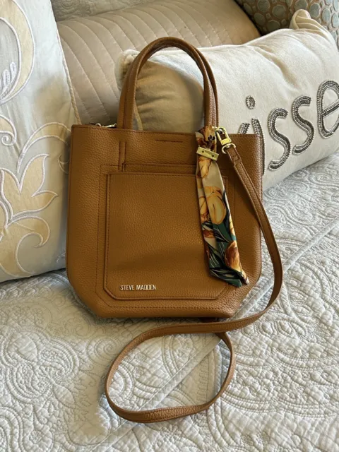 Steve Madden mini-bucket bag.  Faux/vegan leather-like.